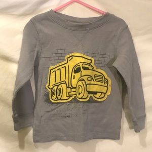 Boys 2T gray long sleeve shirt with dump truck.